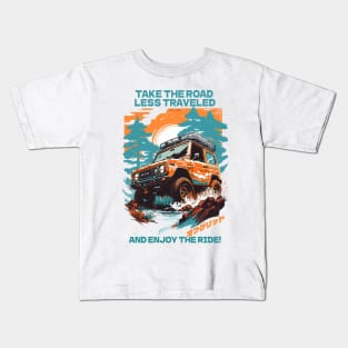 "Take the road less traveled, and enjoy the ride!" Kids T-Shirt